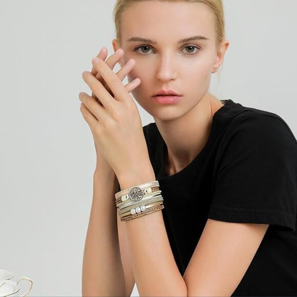 Inspirational Tree of Life Leather Bracelets for Women Jewelry Gifts - Picture 2 of 3